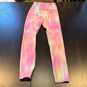 lululemon psychedelic tie dye multicolor wunder train leggings size 6
